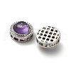 Brass Pave Natural Amethyst Multi-Strand Links KK-D366-01P-C-2