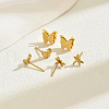 3 Pairs Fashionable Stainless Steel Butterfly & Dragonfly Stud Earrings VU6612-7