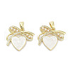 Brass Micro Pave Clear Cubic Zirconia Pendants KK-L213-017G-02-1