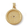 Rack Plating Brass Cubic Zirconia Pendants KK-M236-16G-2