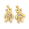 Brass Micro Pave Cubic Zirconia Pendants KK-H441-06G-3