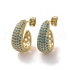 Brass Micro Pave Cubic Zirconia Stud Earrings EJEW-H308-10G-06-1