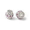Brass Micro Pave Cubic Zirconia Bead KK-U067-08P-04-1