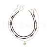 3Pcs 3 Style Crystal Rhinestone Horse Eye Pendant Necklaces Set NJEW-JN04051-1