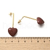 Brass Heart Dangle Stud Earrings EJEW-A121-19B-02-4