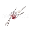Rose & Skull Resin & Synthetic Turquoise Pendant Decoration HJEW-JM02094-4