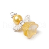 8Pcs 8 Colors Glass Pendants PALLOY-JF03575-02-4