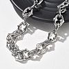 304 Stainless Steel Spiked Oval Link Chain Necklaces for Women Men NJEW-A043-01P-2