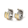 304 Stainless Steel Two Tone Hoop Earrings EJEW-D308-15PG-2