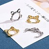 Women Cat Brass Leverback Earrings JE965A-5