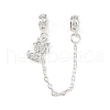 Brass Pave Clear Cubic Zirconia European Safety Chains with Charms KK-L236-16E-S-1