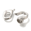 Brass Micro Pave Clear Cubic Zirconia Fold Over Clasps KK-K389-113P-2