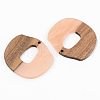 Opaque Resin & Walnut Wood Pendants RESI-S389-045A-C02-2