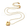 Ion Plating(IP) 304 Stainless Steel Heart Pendant Snake Chain Necklaces for Women NJEW-F328-13G-2