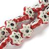 Handmade Porcelain Flower Beads Strands PORC-G006-16B-1