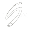 304 Stainless Steel Cat Outline Pendant Necklaces for Women NJEW-F339-03P-2