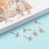 Brass Stud Earring Findings KK-K225-02A-RG-6