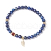 Natural Lapis Lazuli Stretch Bracelets BJEW-JB11964-01-2