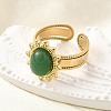 304 Stainless Steel Cuff Rings for Women RJEW-U062-02B-02G-2