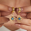 Stylish Stainless Steel Palm Evil Eye Hoop Earrings TY1831-5