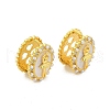 Oval with Ballerina Girl Brass Micro Pave Clear Cubic Zirconia Hoop Earrings for Women EJEW-Q391-36G-2