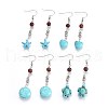 Synthetic Turquoise Dangle Earrings EJEW-JE02976-1