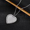 304 Stainless Steel Micro Pave Cubic Zirconia Pendant Necklaces for Women NJEW-Z065-08P-04-2