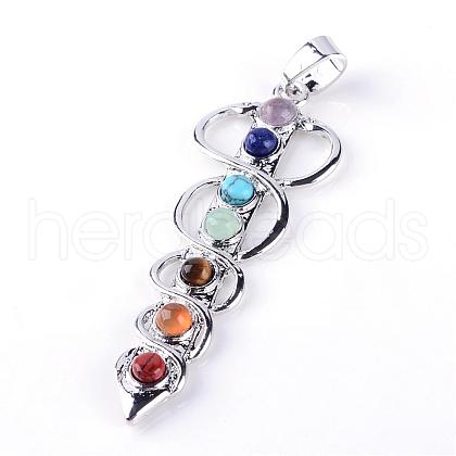 Natural & Synthetic Gemstone Big Pendants G-Q458-15-1