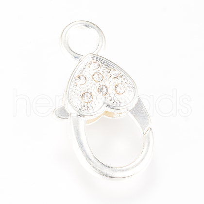 Alloy Rhinestone Lobster Claw Clasps KK-S301-03-1