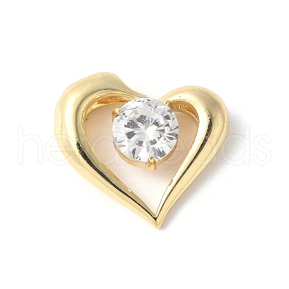Brass Micro Pave Clear Cubic Zirconia Pendants ZIRC-I071-15G-1