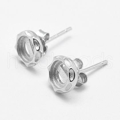 925 Sterling Silver Stud Earring Findings STER-F032-06S-1