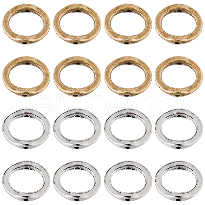 SUNNYCLUE 100Pcs 2 Colors Tibetan Style Alloy Bead Frame FIND-SC0008-51-1