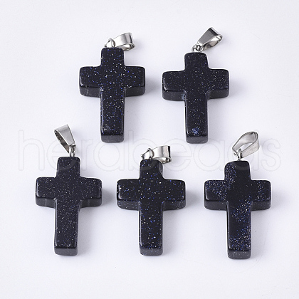 Synthetic Blue Goldstone Pendants G-S358-002A-1