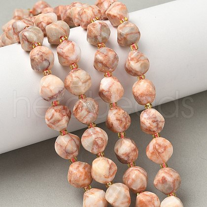Natural Red Netstone Beads Strands G-U023-A13-01-1