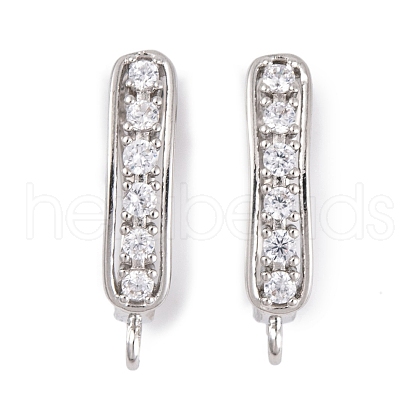 Rack Plating Brass Cubic Zirconia Hoop Earring Findings KK-S374-04P-04-1