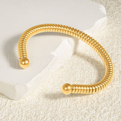 304 Stainless Steel Spring Cuff Bangles AL7031-2-1