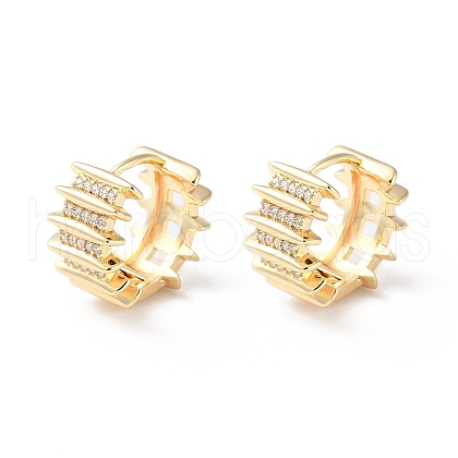 Brass Micro Pave Cubic Zirconia Hoop Earrings EJEW-P259-21G-1