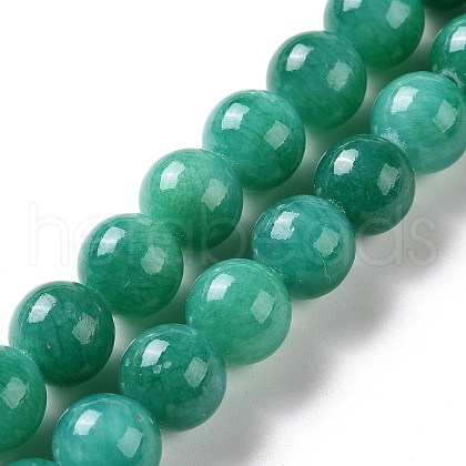 Natural Mashan Jade Round Beads Strands G-D263-8mm-XS34-1