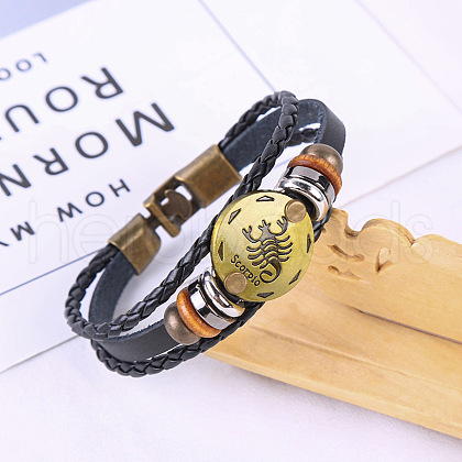 Imitation Leather Cord Triple Layer Multi-strand Bracelets WG0B1A2-10-1