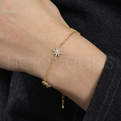 Brass Snowflake Link Bracelets FY7491-1-1