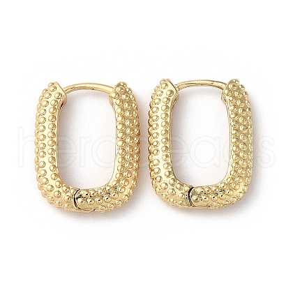 Rectangle Brass Hoop Earrings EJEW-K247-12G-1