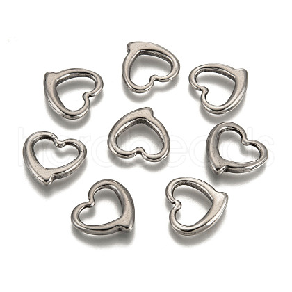 Tarnish Resistant Handmade Valentines Day Gifts Ideas for Him 201 Stainless Steel Open Heart Pendants STAS-Q111-1
