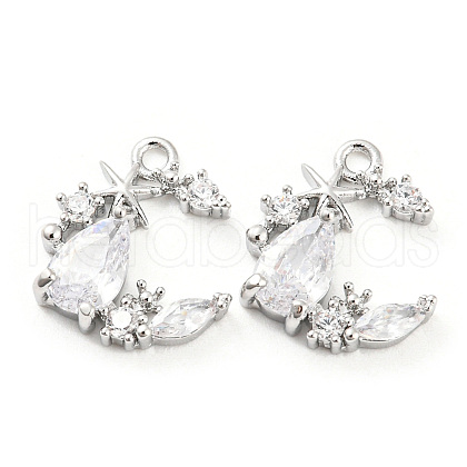Brass Micro Pave Cubic Zirconia Charm KK-E090-29P-1
