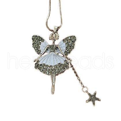 Alloy Rhinestone Pendant Necklaces FS-WGF22AB-02-1