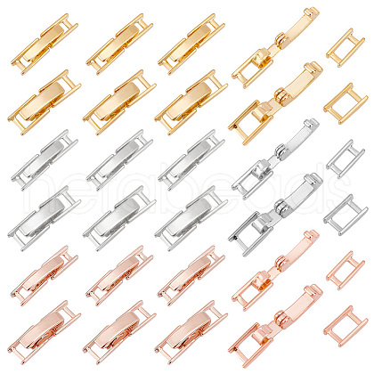   24Pcs 6 Styles Brass Fold Over Clasps FIND-PH0021-50-1
