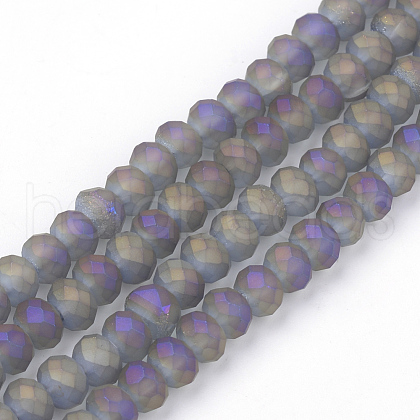 Electroplate Glass Beads Strands EGLA-S141-6mm-03C-1