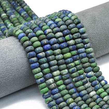 Dyed Natural Chrysocolla and Lapis Lazuli Beads Strands G-P575-A35-8x5mm-1