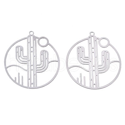 Non-Tarnish 201 Stainless Steel Filigree Pendants STAS-S118-027P-1
