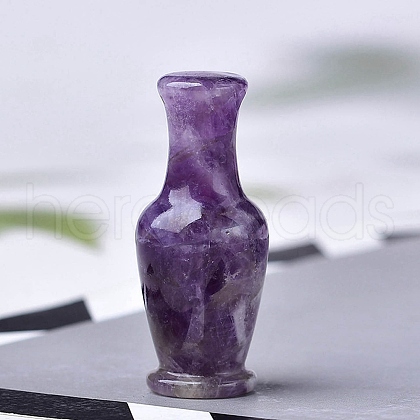 Mother's Day Natural Amethyst Carved Healing Vase Figurines PW-WG21325-07-1