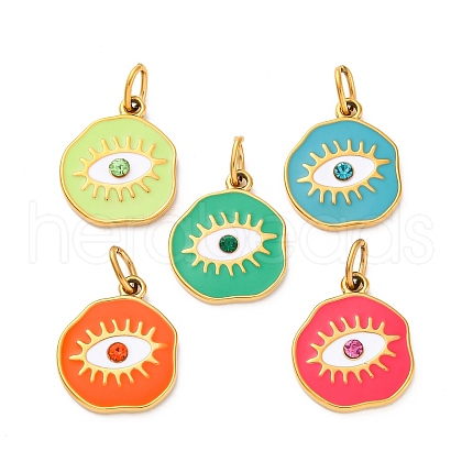304 Stainless Steel Enamel Pendants STAS-I331-06G-1